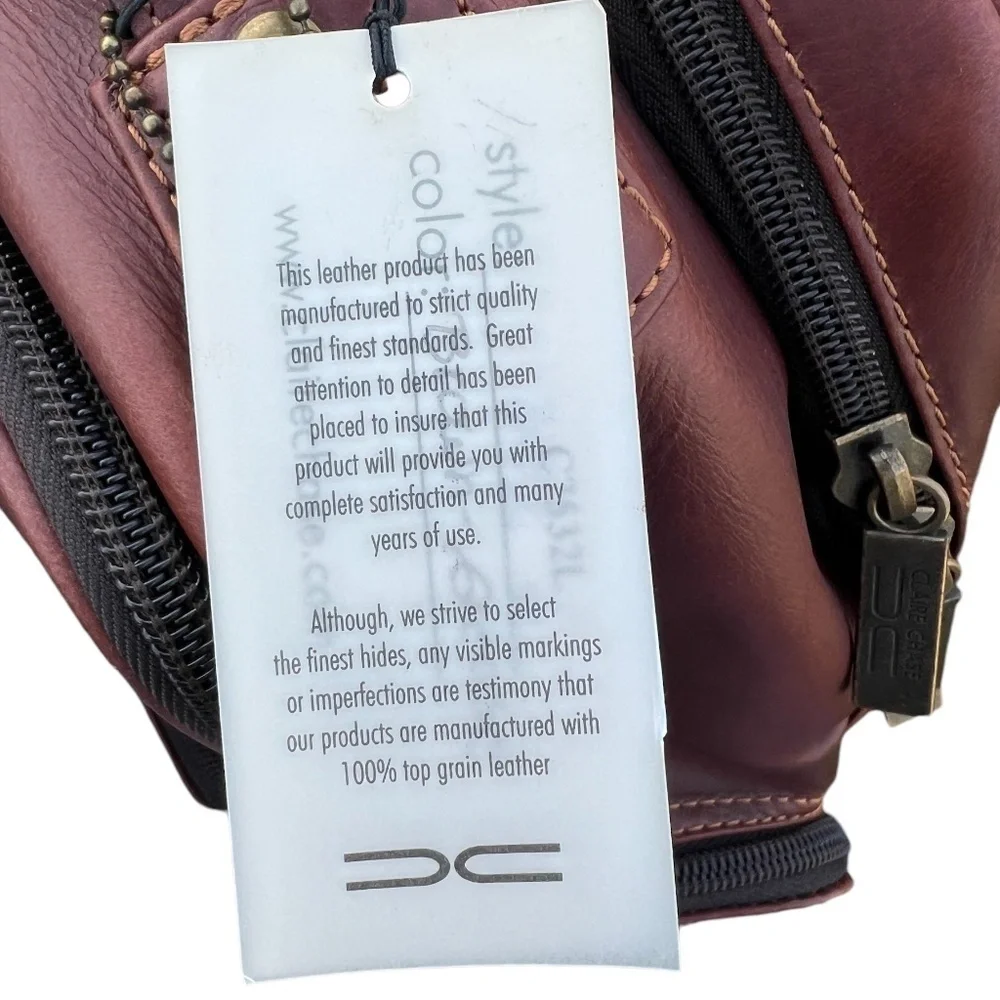 NWT Claire Chase National Championship Legendary Executive Backpack Brown Crease